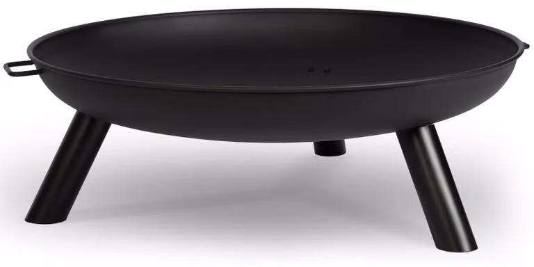 Braciere rotondo - Diametro 80 cm - Acciaio verniciato a polvere - Nero - Braciere da giardino