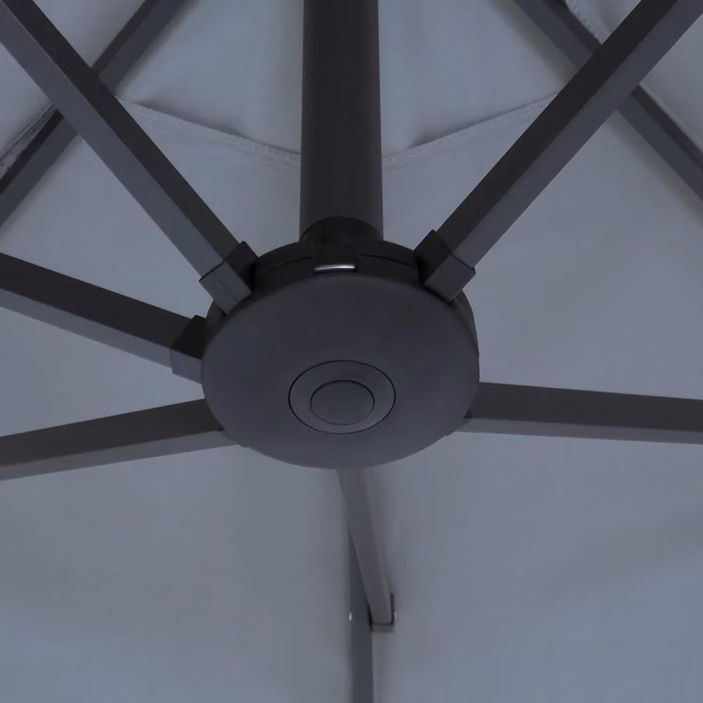 Ombrellone da giardino Beliani in alluminio e poliestere grigio antracite con protezione UPF 30, Diametro: 247 cm – 2