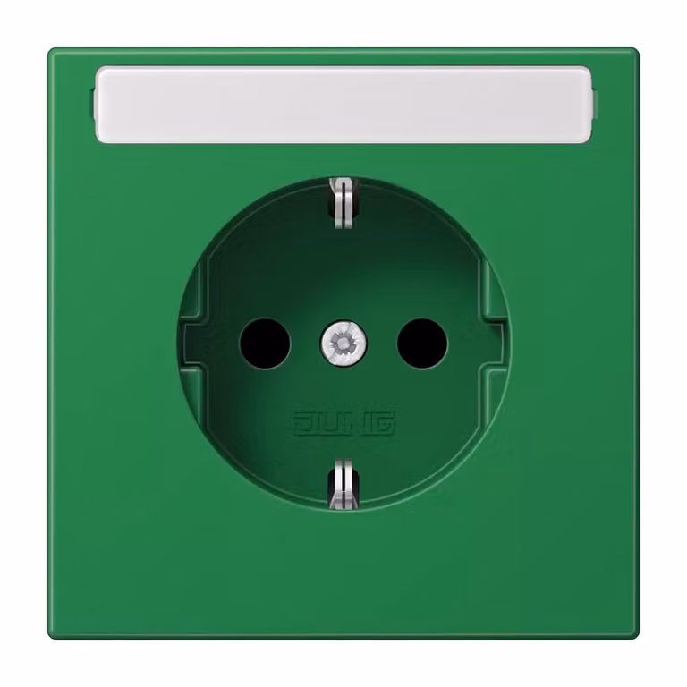 Jung LS1520BFNAGN Presa Schuko con targhetta 9x58 mm