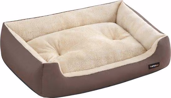 Cuccia per cani, cuscino per cani con rivestimento reversibile, 85 x 65 x 21 cm, marrone