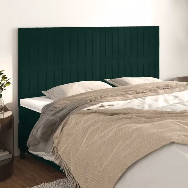 Testiera decorativa in velluto verde scuro Design Mania L: 180 cm, P: 5 cm, H: 118/128 cm