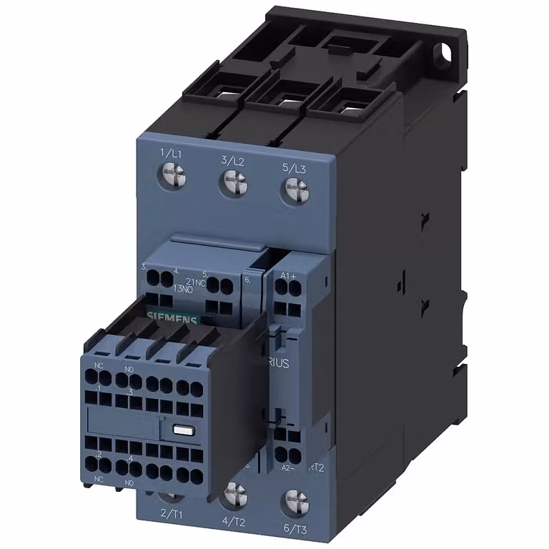 Contattore Siemens per ferrovia, AC-3e, 22 kW/400 V, 2S+2Ö, 24 V CC, 0,7-1,25*Us, a 3 poli, S2 3RT20363XB440LA2