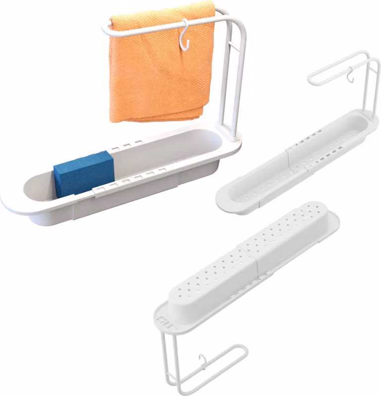 Granitan - Cestello scolapiatti - Cestello per lavello - Bianco - pieghevole - Accessori da cucina