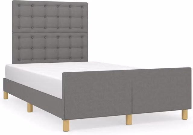 Letto matrimoniale | Letto per adulti | Giroletto senza Materasso Grigio Scuro 120x200 cm Tessuto