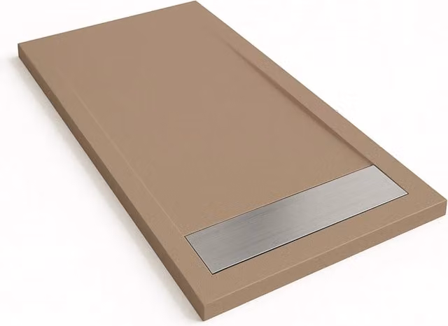 Piatto doccia Bidai con bordo 70X140 cm colore Moka RAL 1019 griglia in Acciaio
