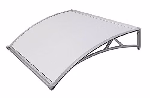 Mitepek Pensilina tettoia, sgocciolatoio, ABS Grigio, policarbonato Compatto Satinato Opaco 120x98cm da Esterno Fredi