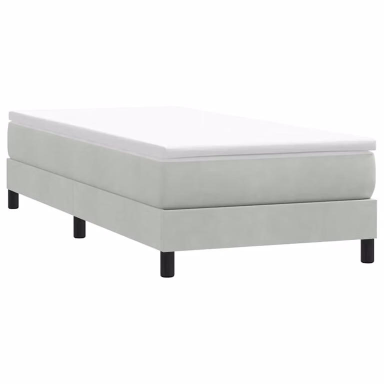 vidaXL Giroletto a molle con struttura in velluto Grigio Chiaro L: 100 cm, P: 210 cm