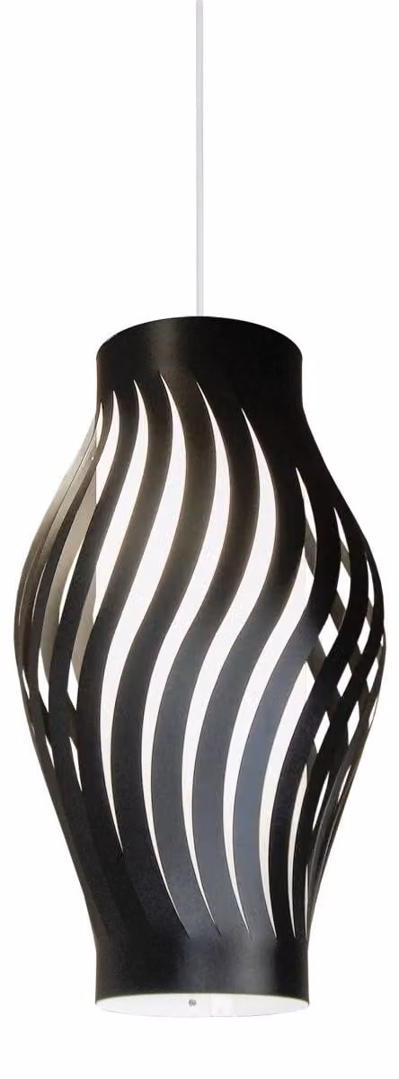 Sospensione Moderna Helios Polilux ® Nero 1 Luce E27 H61Cm