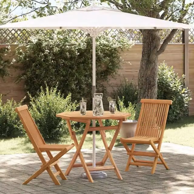 Set da Pranzo per Giardino 3 pz Marrone 3385962