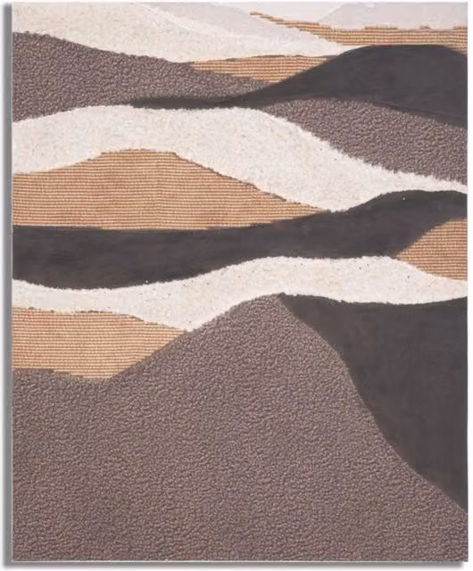 Dipinto su tela astratto Darky di Vikasa Home con paesaggio in stile boho nei toni marrone, bianco e beige, L: 80 cm, H: 100 cm