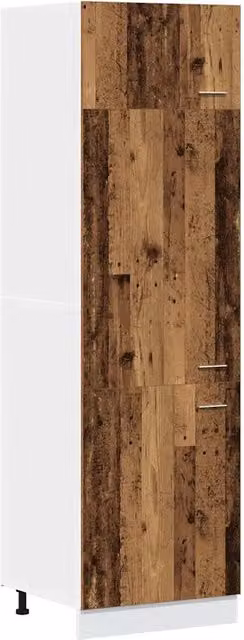 Pensile da cucina | Armadio per Frigo ¡°Lyon¡± Legno Antico 60x57x207 cm