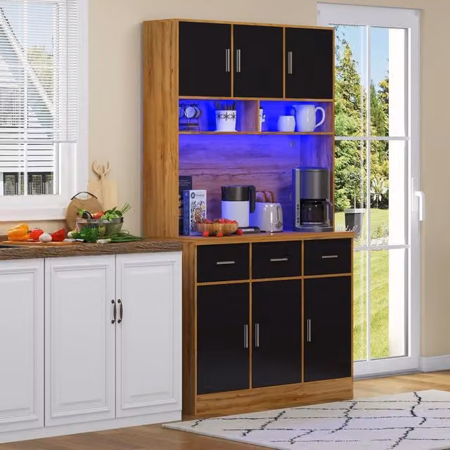 Credenza con LED e Cassetti ¨C MINIMAL ¨C 100x40x180cm, Legno, Bianco