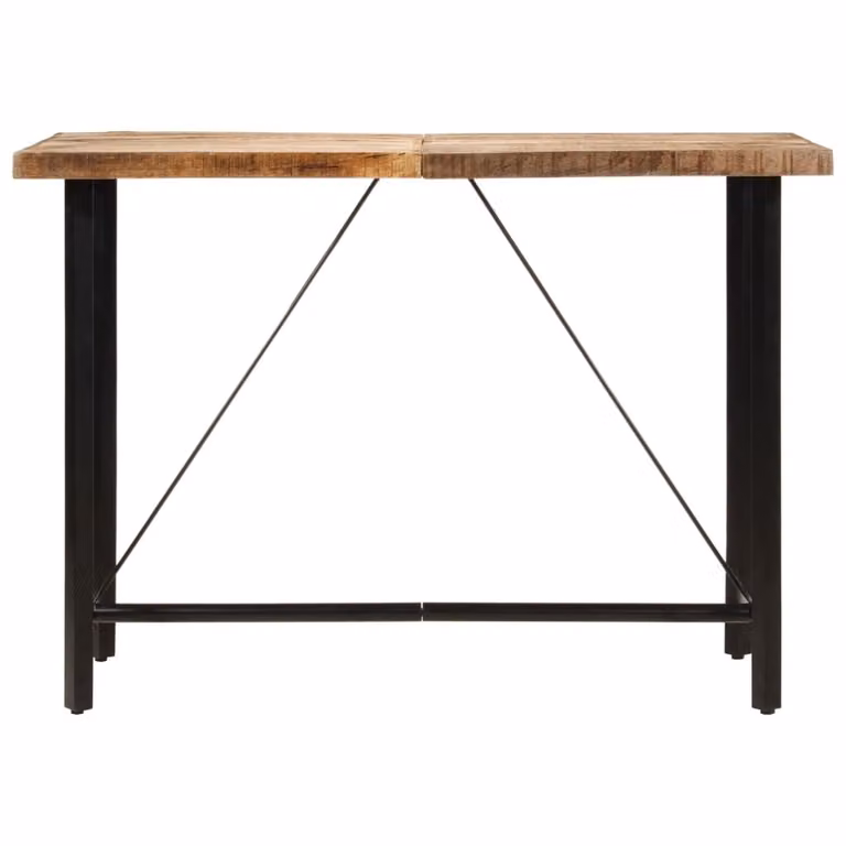 vidaXL Tavolo da bar 150x70x107 cm in legno massiccio di mango e ferro