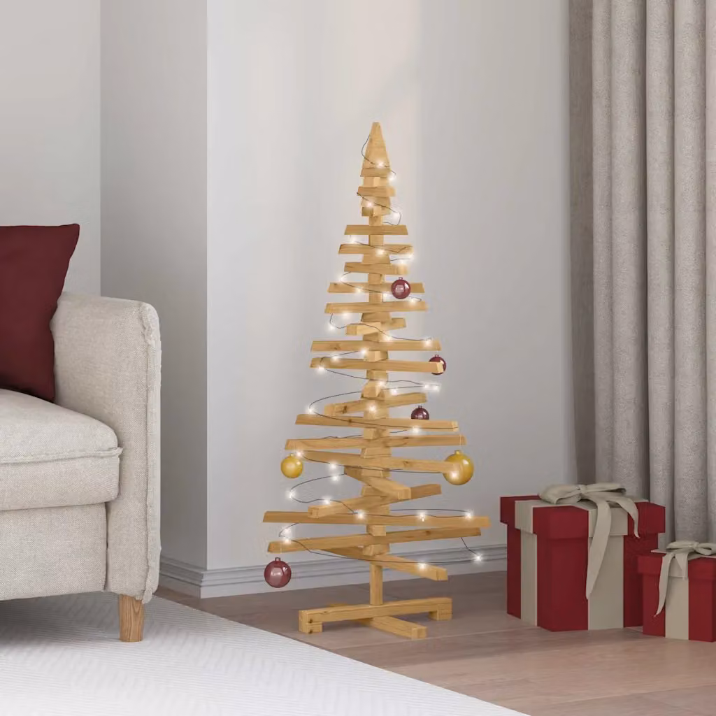 vidaXL Albero di Natale in legno KOTKA 120 cm Legno Massello di Pino