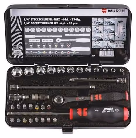 Würth Zebra 1/4" assortimento 33 pezzi