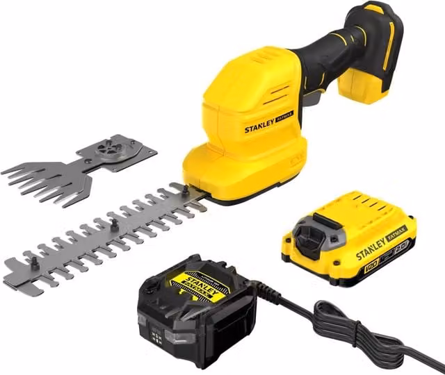 Forbici Tagliaerba Stanley FATMAX V20 STCSS20D1 18V con Batteria 2.0Ah e Caricatore Rapido, Giallo – 1