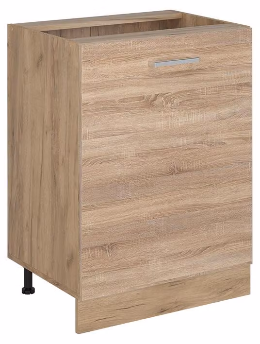 Mobiletto base cucina Vicco R-Line Sonoma/Rovere dorato 60 cm con 1 porta senza piano di lavoro, Model 72202