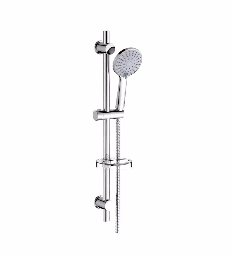 Set saliscendi Leonida doccia cromato 5 getti diam. 12 cm h 70 cm