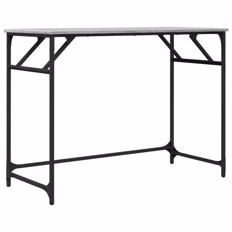 Scrivania Grigio Sonoma 100x45x76cm Legno e Acciaio a Polvere