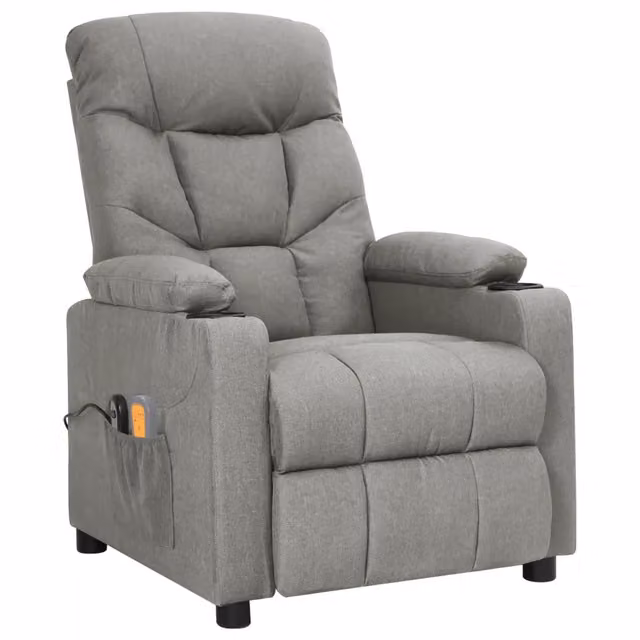 Poltrona Relax Elettrica vidaXL in Tessuto Grigio con Braccioli
