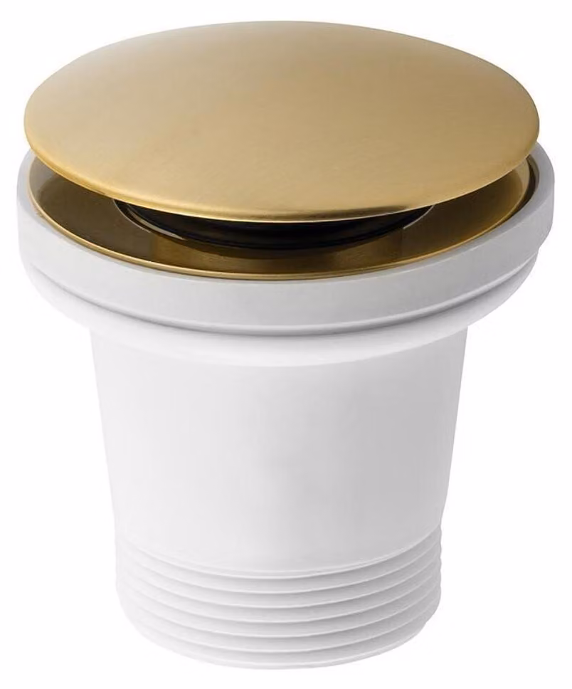 Set di scarico, Click Clack, per vasche da bagno senza troppopieno, oro opaco