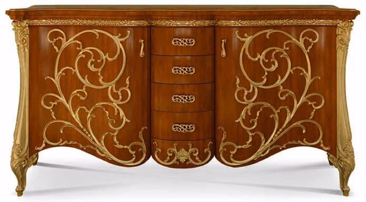Casa Padrino Credenza barocca Marrone / Oro 227 cm - Italy