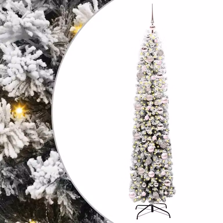 Albero di Natale artificiale moderno vidaXL verde con 300 LED luce bianca calda