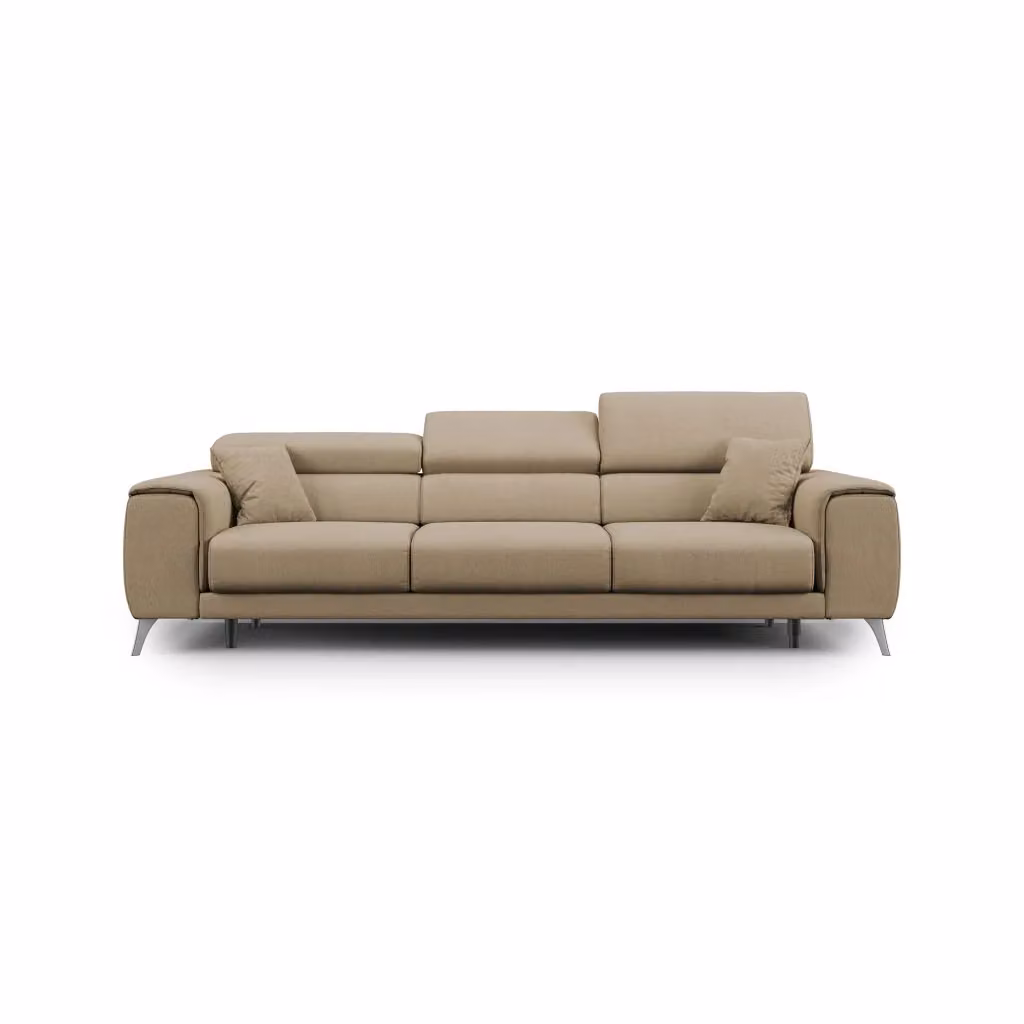 Divano Fusion Divani.Store con 3 sedute allungabili in tessuto smacchiabile beige L: 260 cm – 2