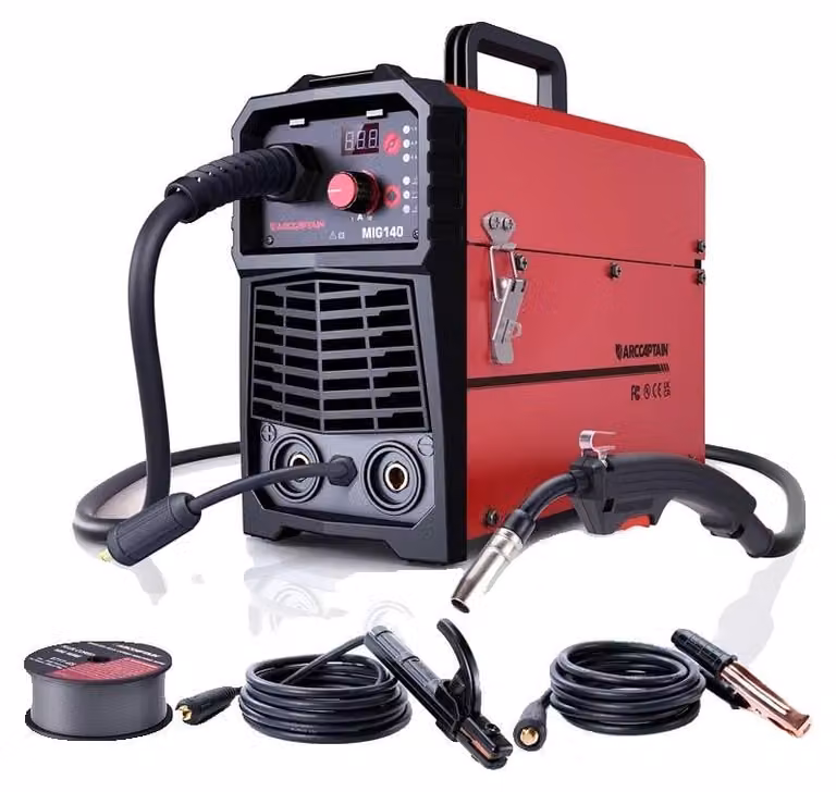 Saldatrice MIG, multifunzione 4-in-1, dotata di caratteristiche di sicurezza, modello MIG140, alimentazione 220V-240V, spina di tipo C (standard europeo)