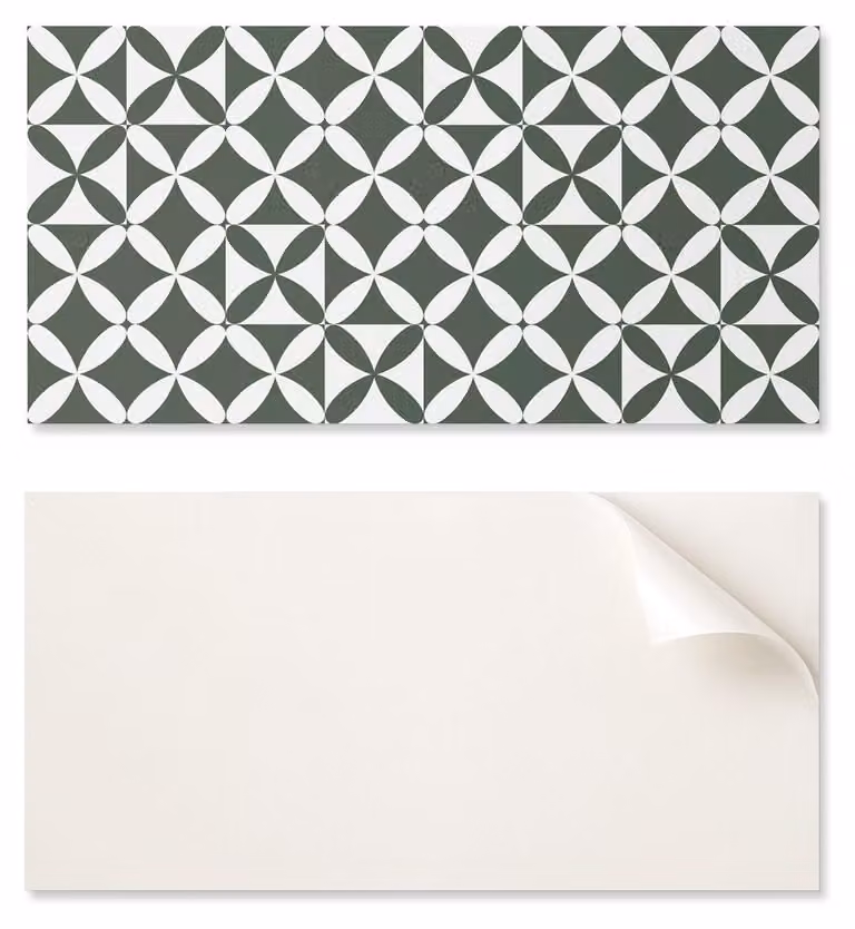 Pannello in vinile autoadesivo con decorazione stampata, dimensioni 120 x 60 cm, motivo geometrico a scacchiera
