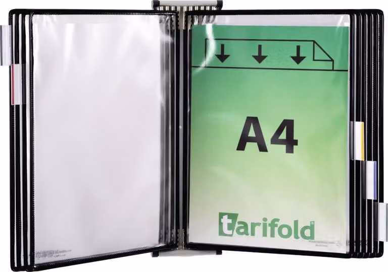tarifold supporto da parete 5 espositori nero - 416167