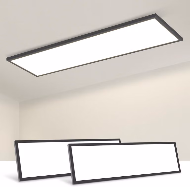 ZMH Lampade a soffitto LED, confezione da 2, 100x25 cm, lampada da soffitto a LED da 24W, design piatto, ideale per ufficio, con telecomando, dimmerabile, lampada per cucina, illuminazione per ufficio, adatta per cucina, camera da letto, corridoio, colore