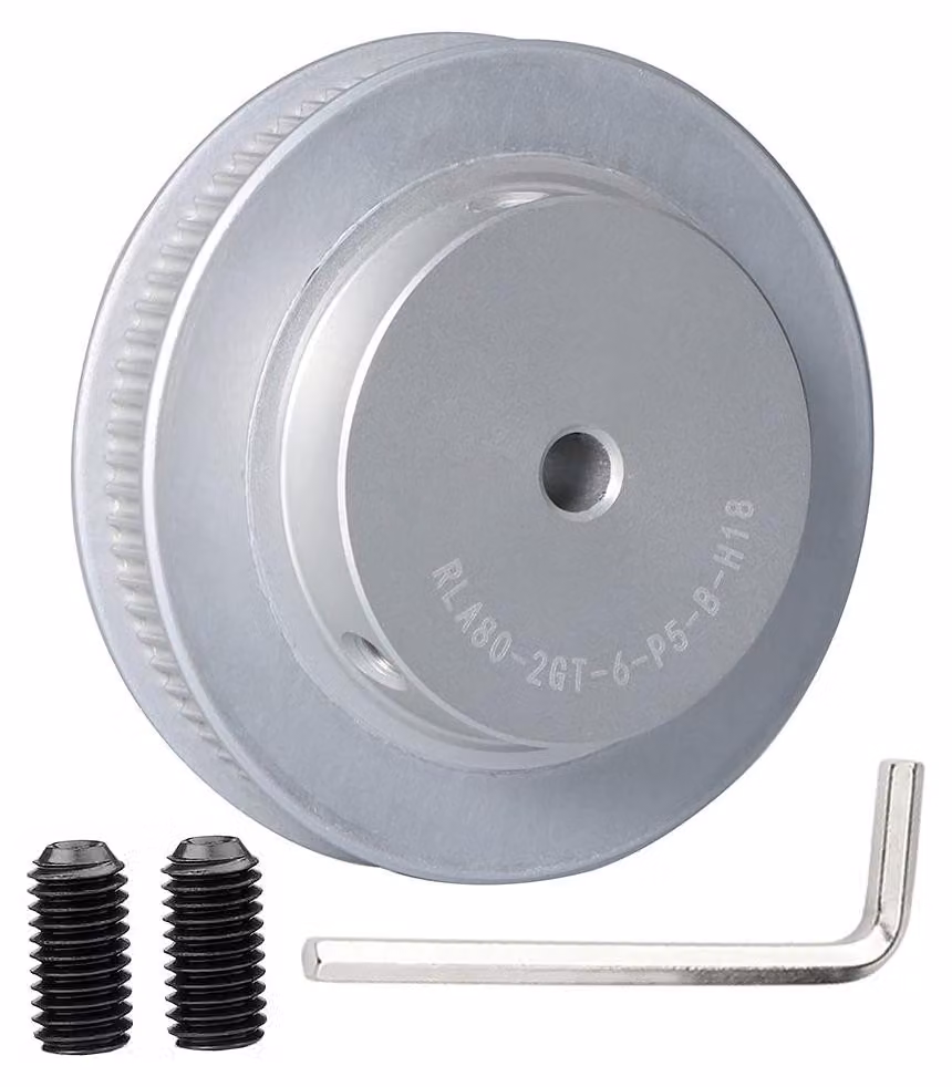 Puleggia sincrona 80T, compatibile con cinghie di trasmissione GT2 da 6 mm di larghezza e 80 denti