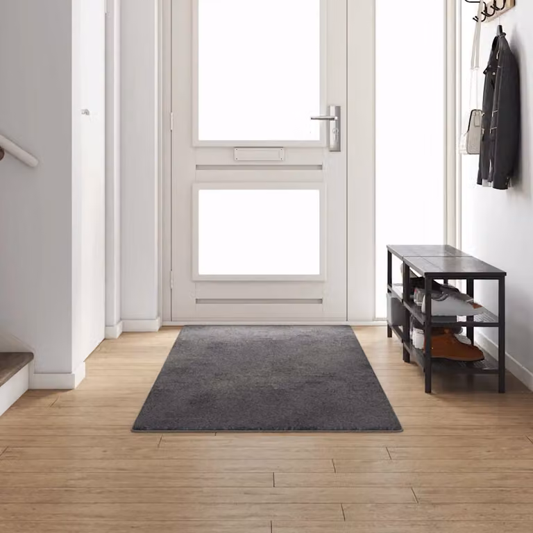 Runner in moquette vidaXL grigio, 100 x 300 cm, in polipropilene hand-tufted, antiscivolo e resistente alle macchie