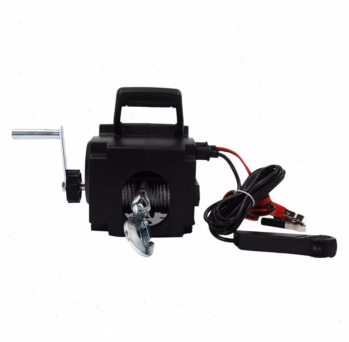 Avvolgitori elettrici a cavo da 12V - Verricelli per rimorchi nautici da 300W - Capacità di sollevamento: 2720 kg - Capacità di trazione: 2300 kg (in acqua) / 900 kg (carico nominale) - Impermeabile, portatile - Comando a distanza tramite cavo e manuale -