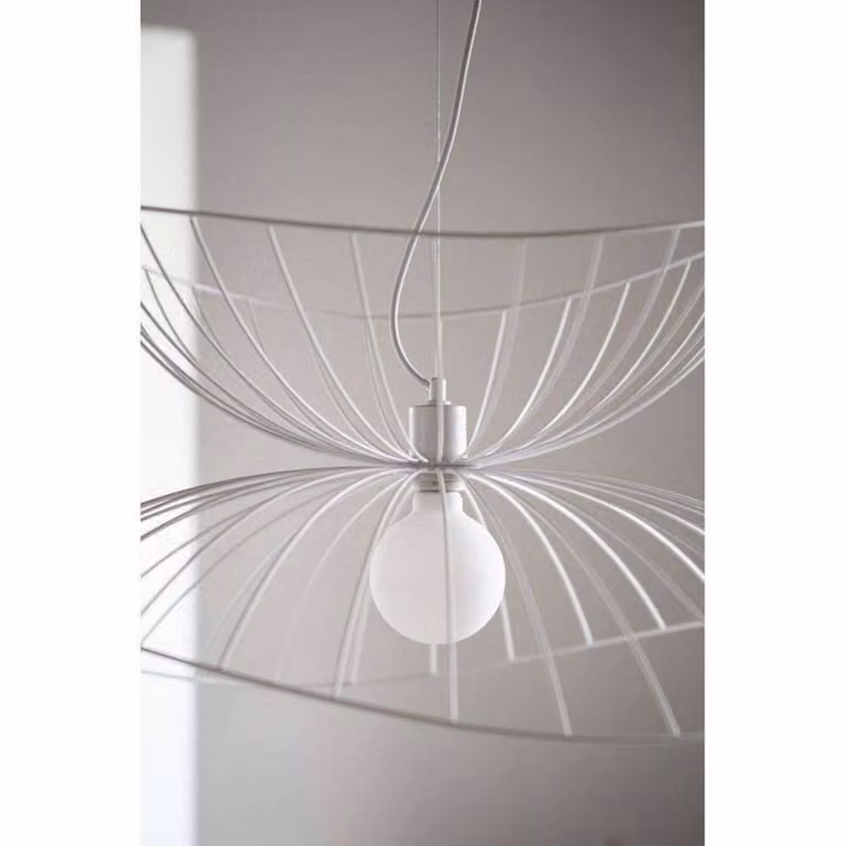 Globen Lighting Lampada a sospensione RAY, dimmerabile, Bianco / Opale, Soggiorno / Sala da pranzo, Metallo, Moderno, Lampada a sospensione