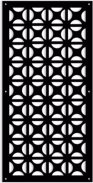 ROUND CROSS- Pannello in PVC traforato - Parasole Misura: 98x198 cm, Colore: nero
