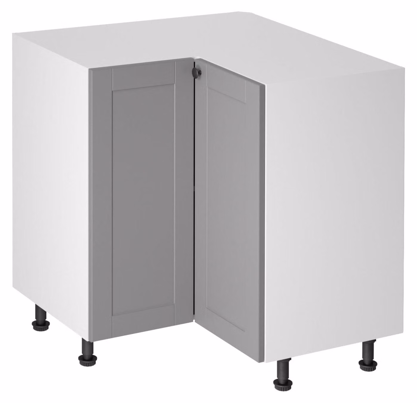 Mobile base angolare LUMEA - 79x79 cm, grigio/bianco