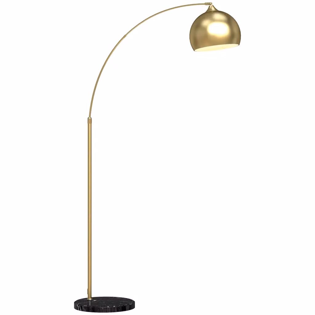 Lampada da terra ad arco regolabile Minimal colore oro con base in marmo L/P/H: 30 x 40 x 170-180 cm – 2