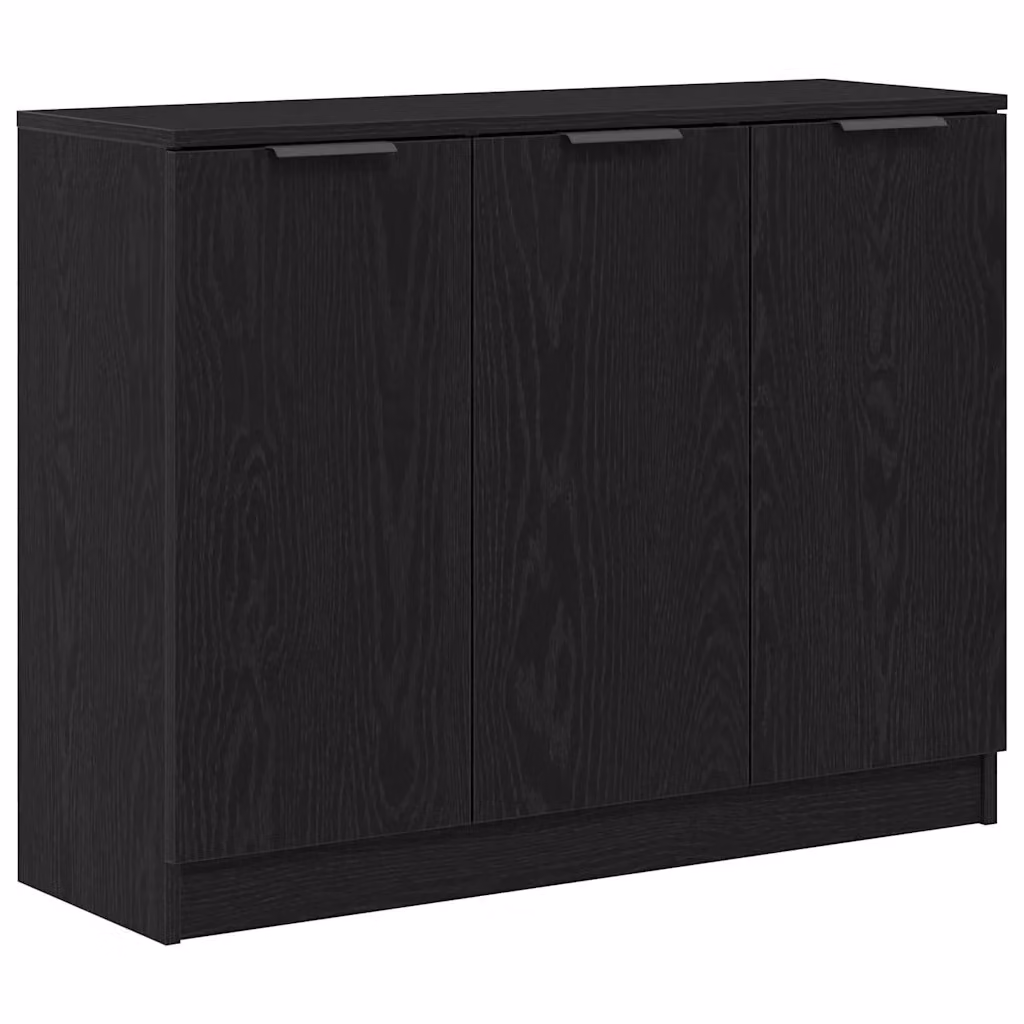 Credenza Buffet Moderna vidaXL in Rovere e Nero per Cucina o Soggiorno L/P/H: 90,5 x 30 x 70 cm – 2