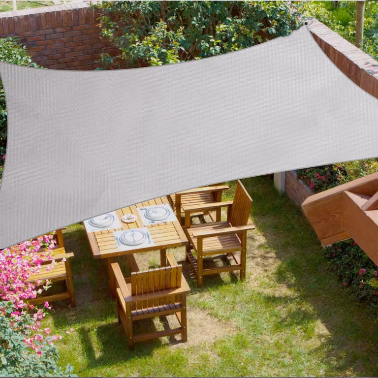 Telo ombreggiante solare, impermeabile e resistente ai raggi UV, dimensioni 4 x 4 metri, telo per copertura del terrazzo realizzato in tessuto Oxford 420D ad alta densità