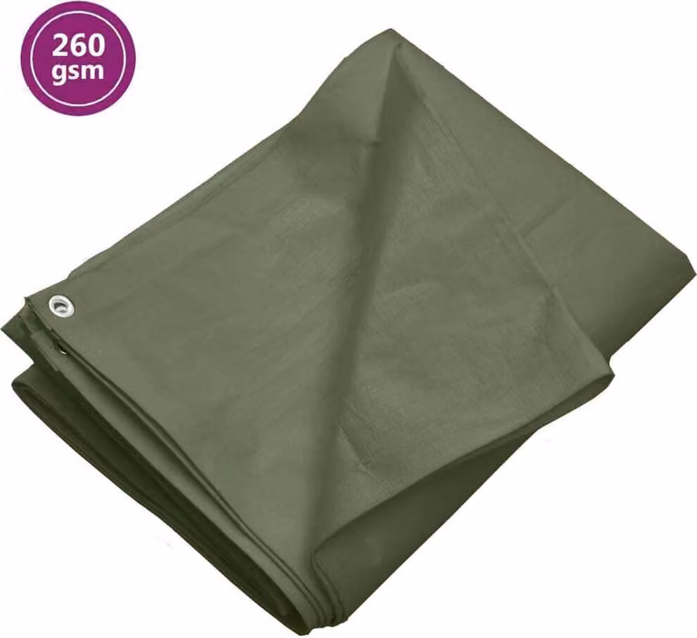 The Living Store Telone 260 g/m² 3x5 m Verde HDPE