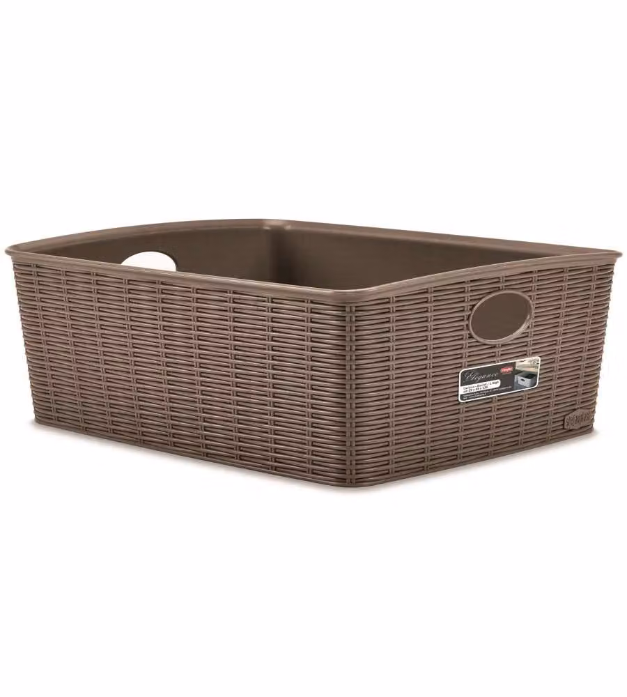 Cestino in plastica High Elegance Curver colore beige/marrone L/P/H: 36 x 29 x 13 cm – 2