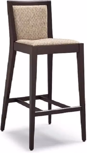 Sgabello moderno in legno massello wenge imbottito