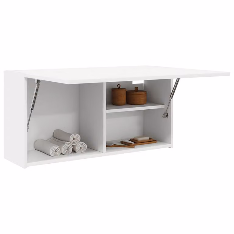 Mobile da bagno a parete vidaXL Bianco con ante a battente e ripiani interni L 80 x P 25 x H 40 cm