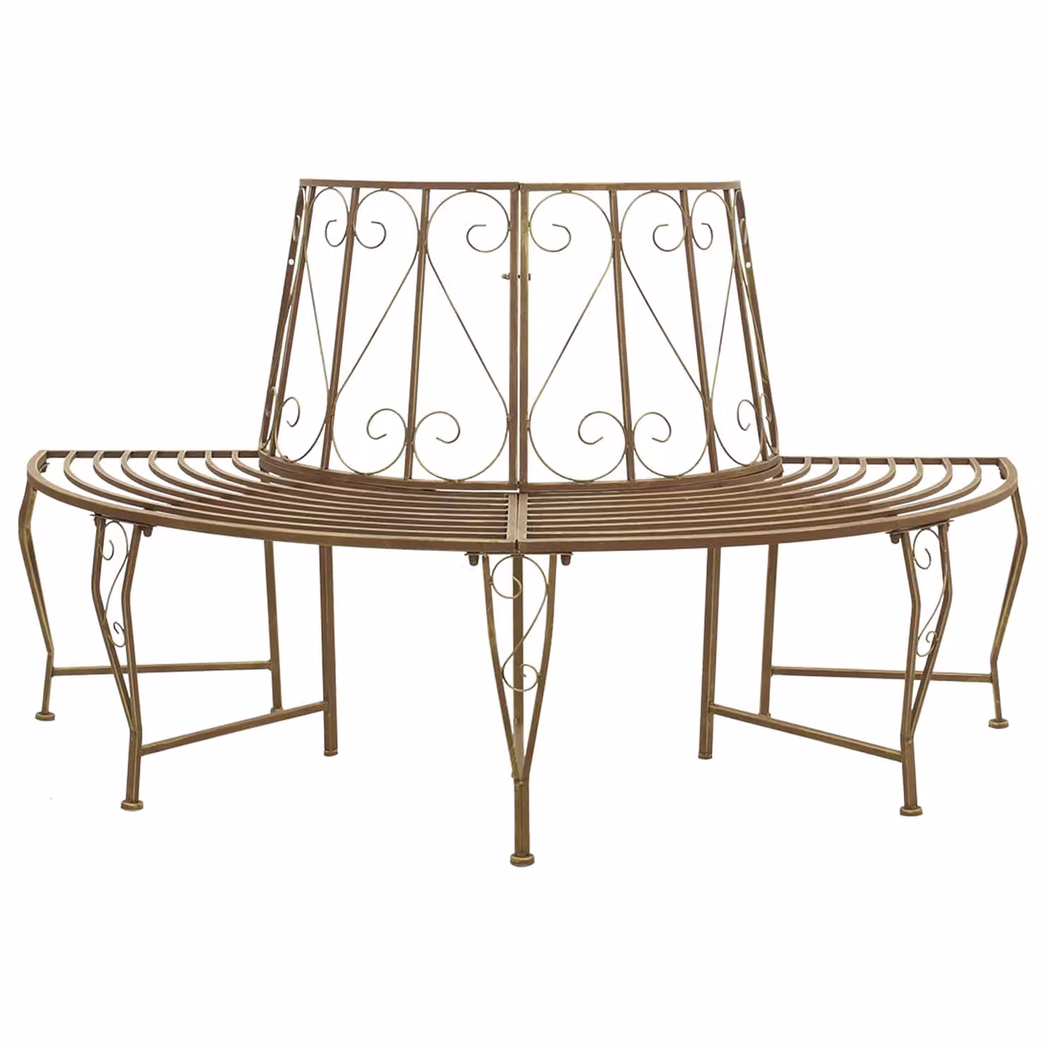 Panchina da giardino vidaXL per 4 persone in acciaio color bronzo L: 160 cm, P: 80 cm, H: 89 cm