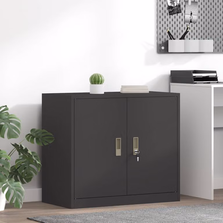 vidaXL Armadio Nero 80 x 40 x 70 cm Acciaio