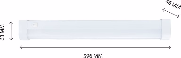 Spectrum LED luce da bagno AQUATICA bianco arrotondato 60cm IP44 15W 1800lm luce diurna 6000K bianco freddo con interruttore