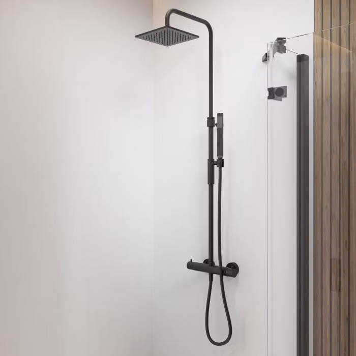 Sistema doccia da parete Giulia Duschsystem, con termostato e soffione quadrato 20 x 20 cm