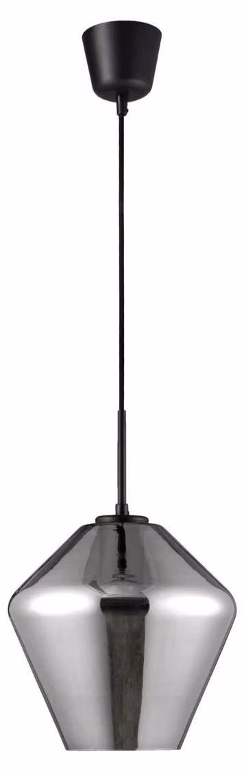 Nova Luce Veiro lampada a sospensione in vetro fumé soffiato a bocca 23cm ovale